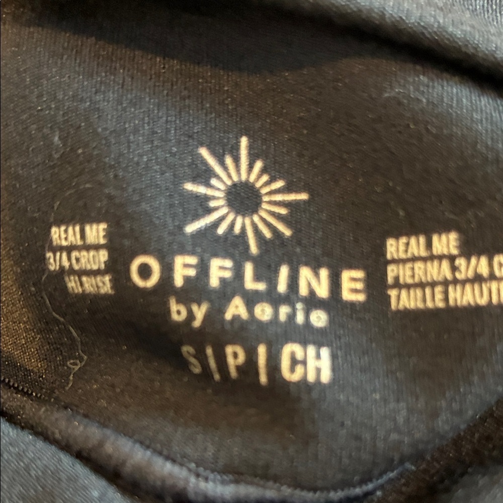 Aerie Offline 3/4 length Black Leggings B4 - Picture 3 of 3